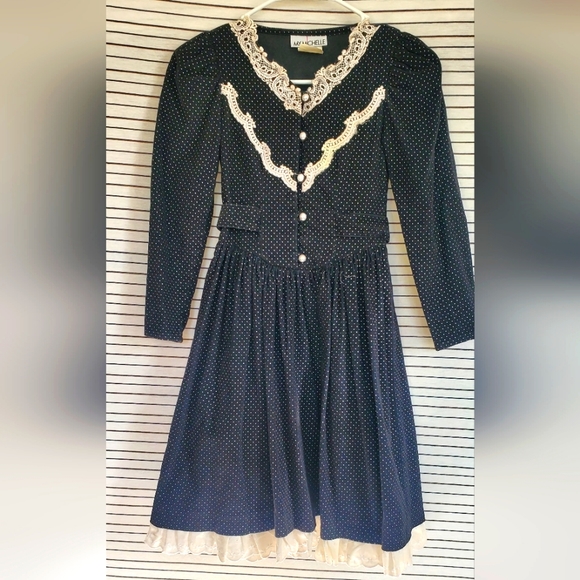 My Michelle Other - Vintage Corduroy Polka-dot Girls 7 Dress